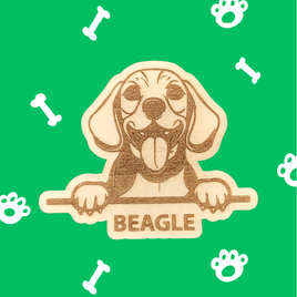 Beagle Magnet - Peeking Dog w/Breed