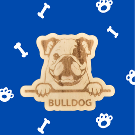 Bulldog Magnet - Peeking Dog w/Breed