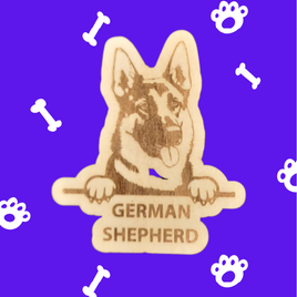 German Shepherd Magnet - Peeking Dog w/Breed