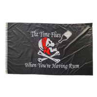 Time Flies When You're Having Rum Jolly Roger 3X5 Flag Banner