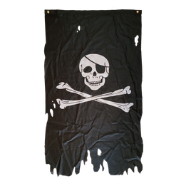 Jolly Roger Pirate 3X5 Flag Banner Vertical Distressed