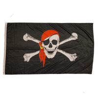 Jolly Roger with Red Scarf 3X5 Flag Banner