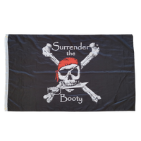 Surrender the Booty Jolly Roger 3X5 Flag Banner