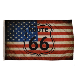 American Flag Route 66 3X5 Flag Banner